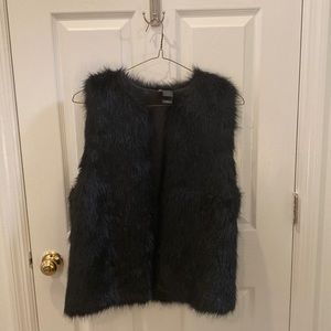 Black Faux Fur Vest